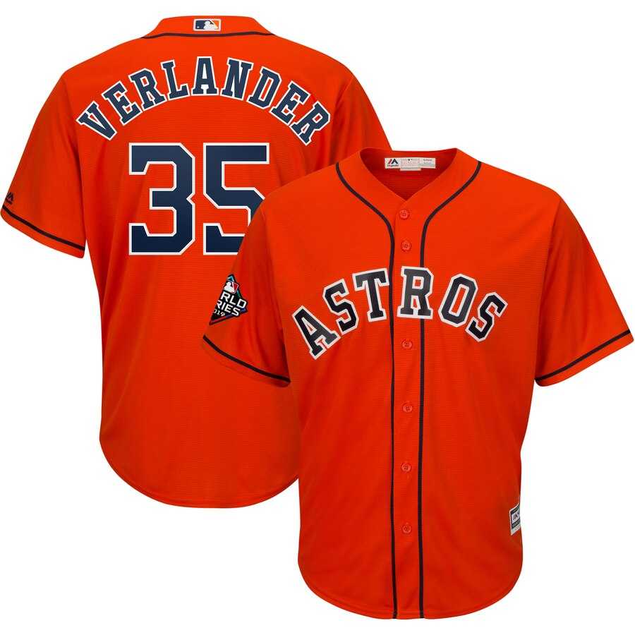 Astros 35 Justin Verlander Orange 2019 World Series Bound Cool Base Jersey,We sell and wholesale Astros 35 Justin Verlander Orange 2019 World Series Bound Cool Base Jersey on line form chian!